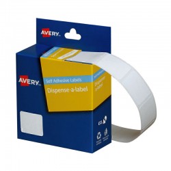 Avery White Rectangle Dispenser Stickers - 24 x 19 mm - 650 Labels - 1 Roll