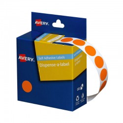 Avery Orange Dispenser Dot Stickers - 14 mm - 1050 Labels - 1 Roll