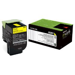 Lexmark 808 Yellow Genuine Toner Cartridge (80C80Y0)