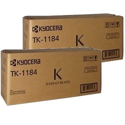 2 Pack Kyocera TK-1184 Genuine Toner Cartridges