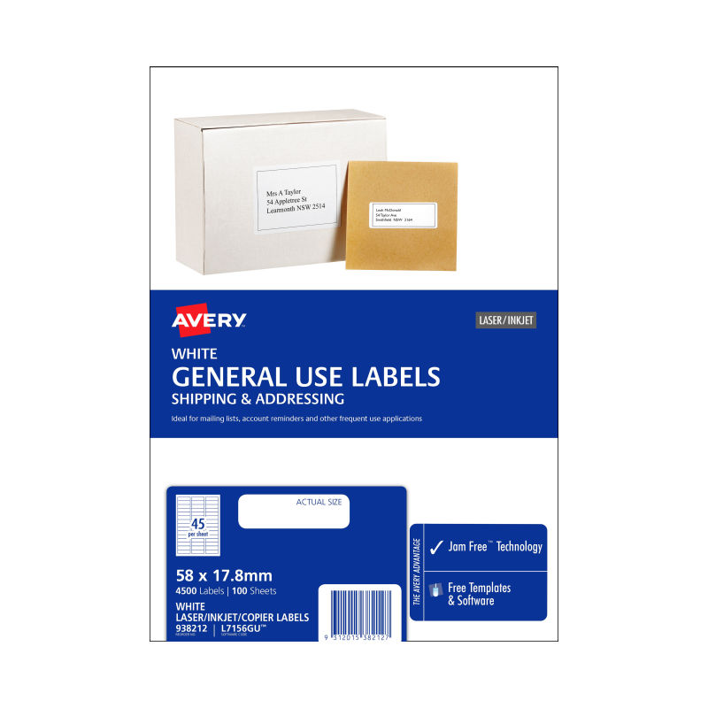 Avery General Label L7516GU 45Up - Pack of 100