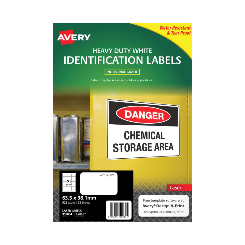 Avery Laser Label L7060 21Up - Pack of 25