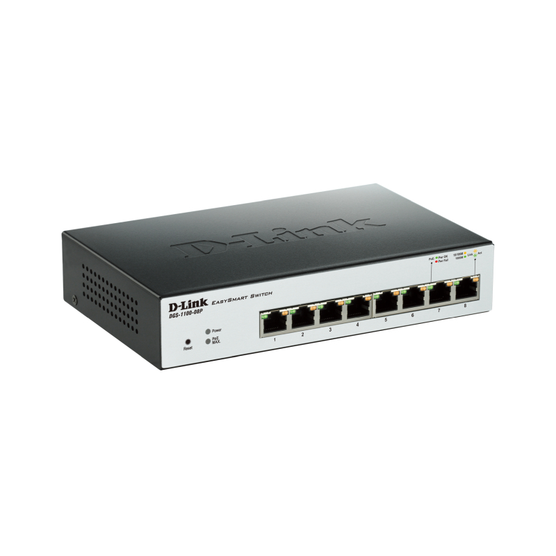 D-Link 8-Port Gigabit Smart Managed PoE Switch with 8 PoE Ports