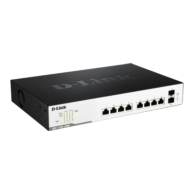 D-Link 10-Port Smart Managed Switch with 8 PoE and 2 SFP ports (130W)