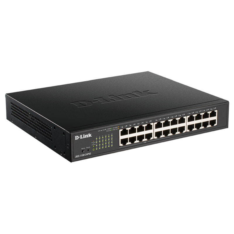 D-Link 24-Port Gigabit Smart Managed PoE Switch with 12 PoE Ports