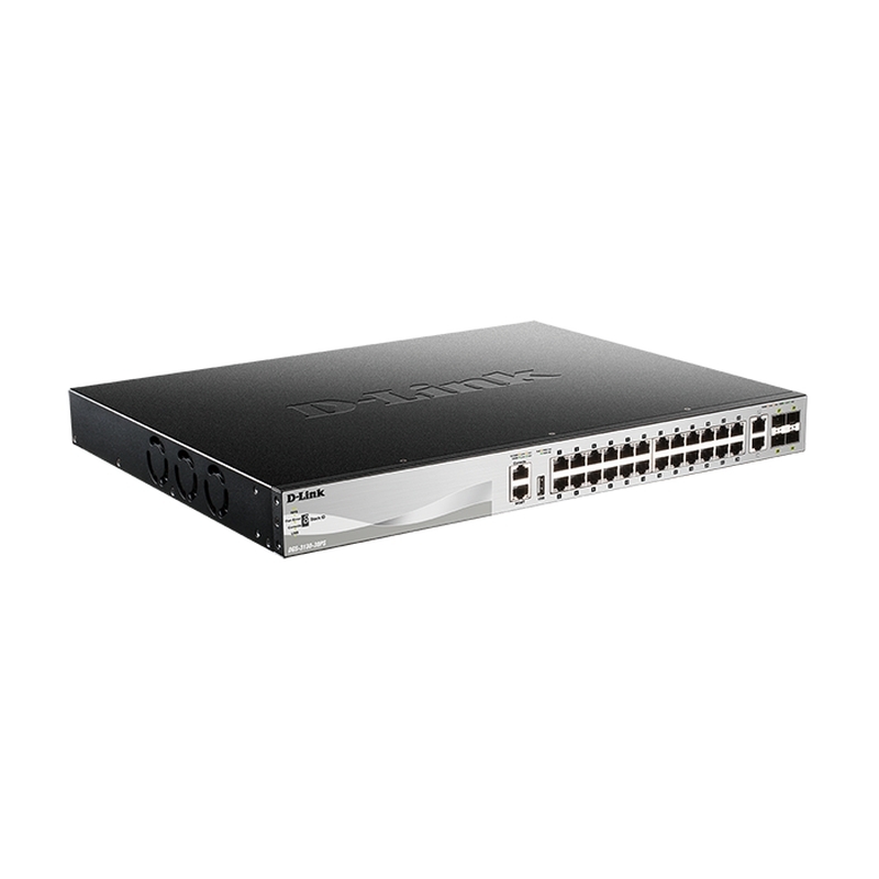 D-Link 30 port Stackable Gigabit PoE Layer 3+ Switch with 6 10GbE ports