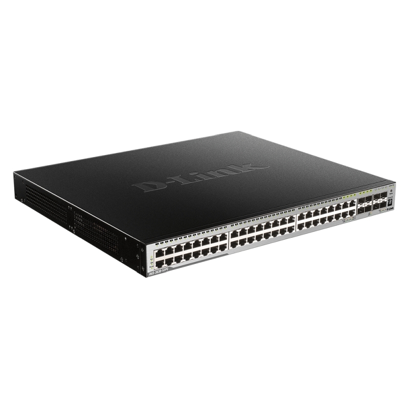 D-Link 52-Port Layer 3 Stackable Gigabit PoE Switch with 4 10GbE Ports