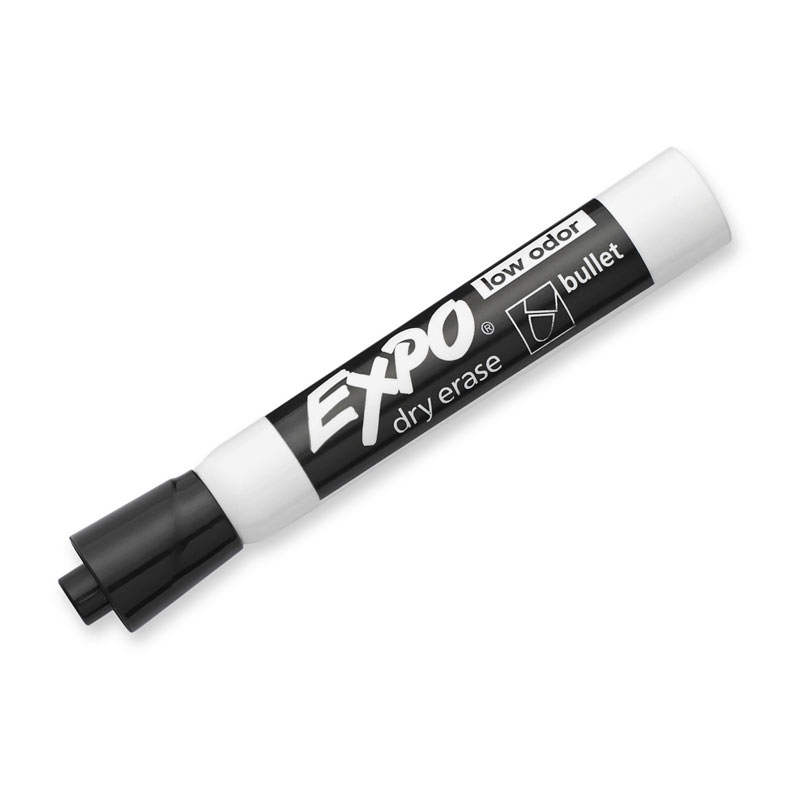 Expo Whiteboard Marker Bullet Tip Black - Box of 12