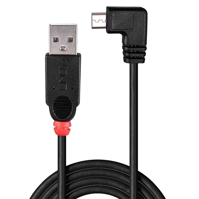 Lindy 0.5m USB-A 2.0 to Micro-B 90-Degree Cable