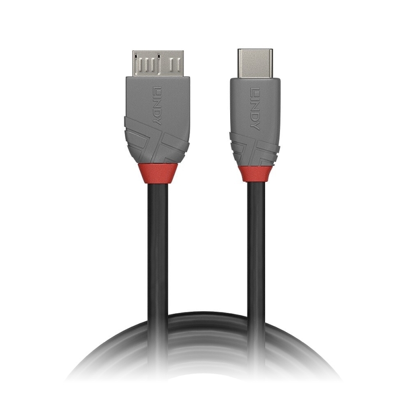 Lindy 1m USB-C to Micro-B Cable - Anthra Line