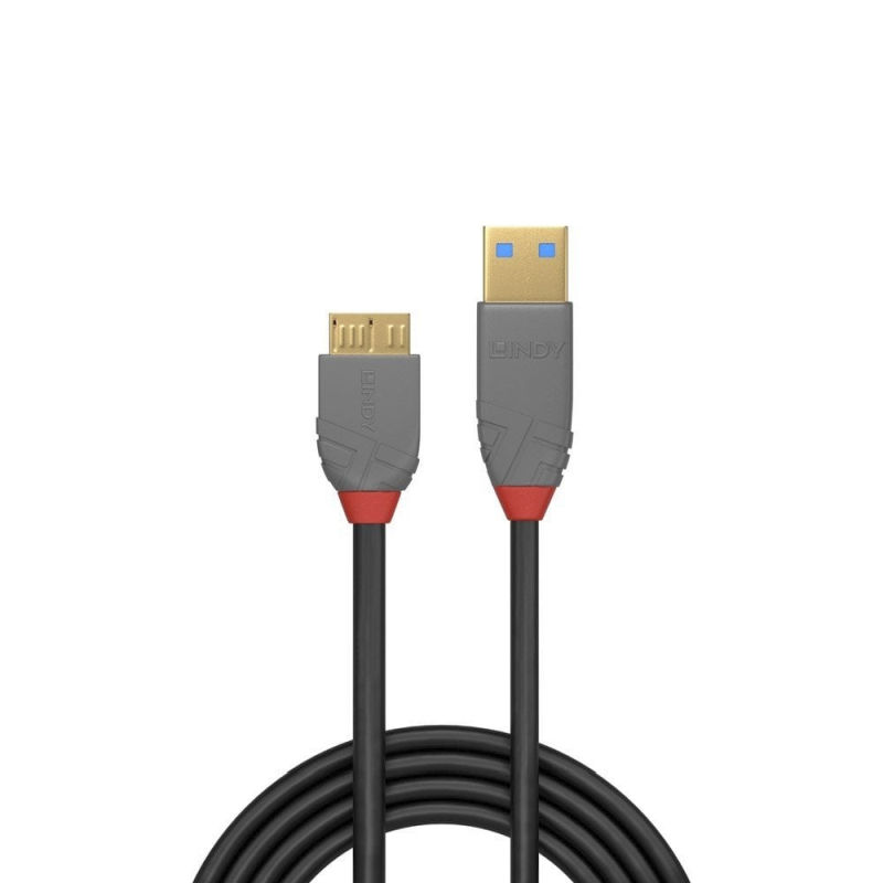 Lindy 0.5m USB-A 3.0 to Micro-B Cable - Anthra Line