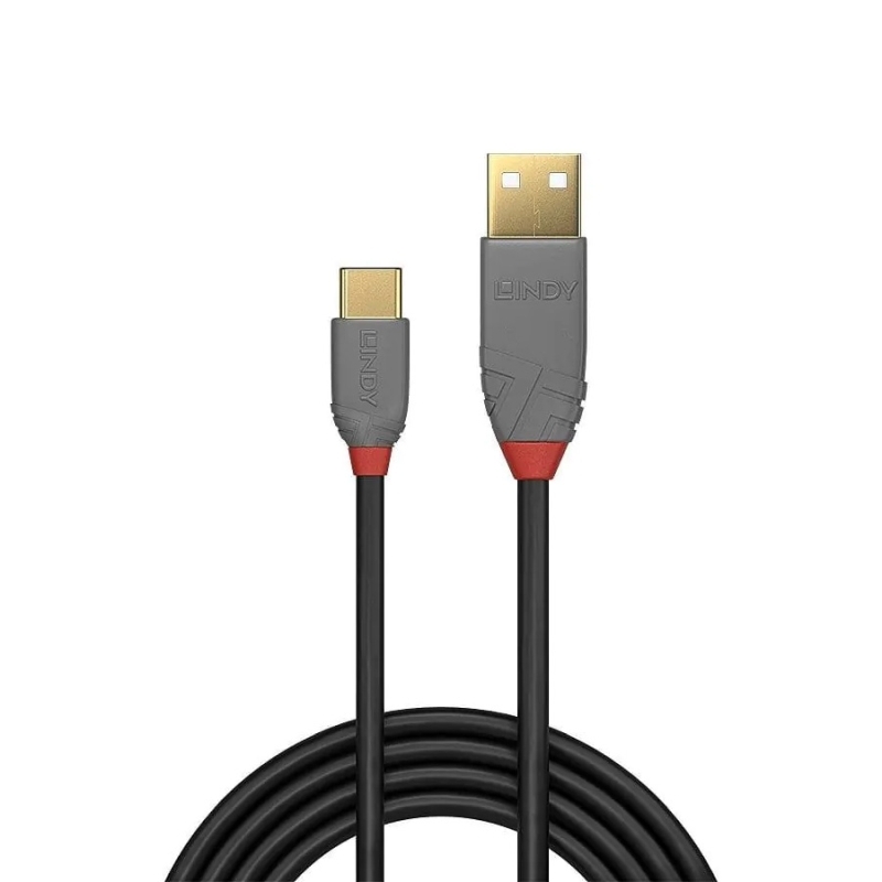 Lindy 2m USB-A 2.0 to USB-C Cable - Anthra Line