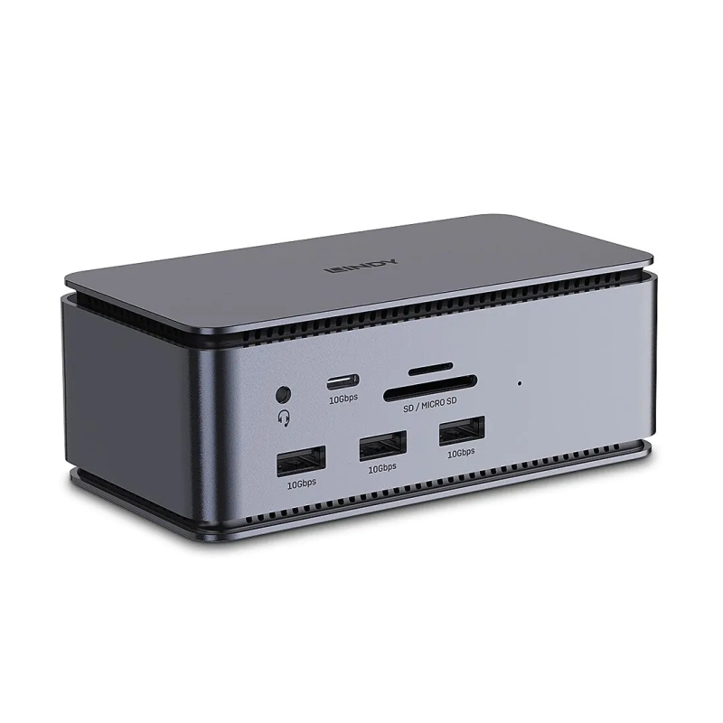 Lindy DST-Pro USB4 Laptop Docking Station - Single Display 8K / Dual Display 4K