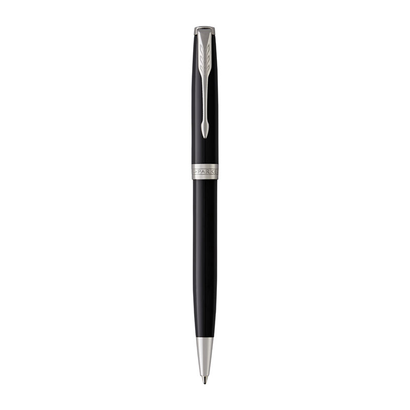 Parker Sonnet Black Lacquer Chrome Trim Ballpoint Pen