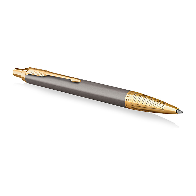 Parker IM Grey Lacquer Gold Cap Ballpoint Pen