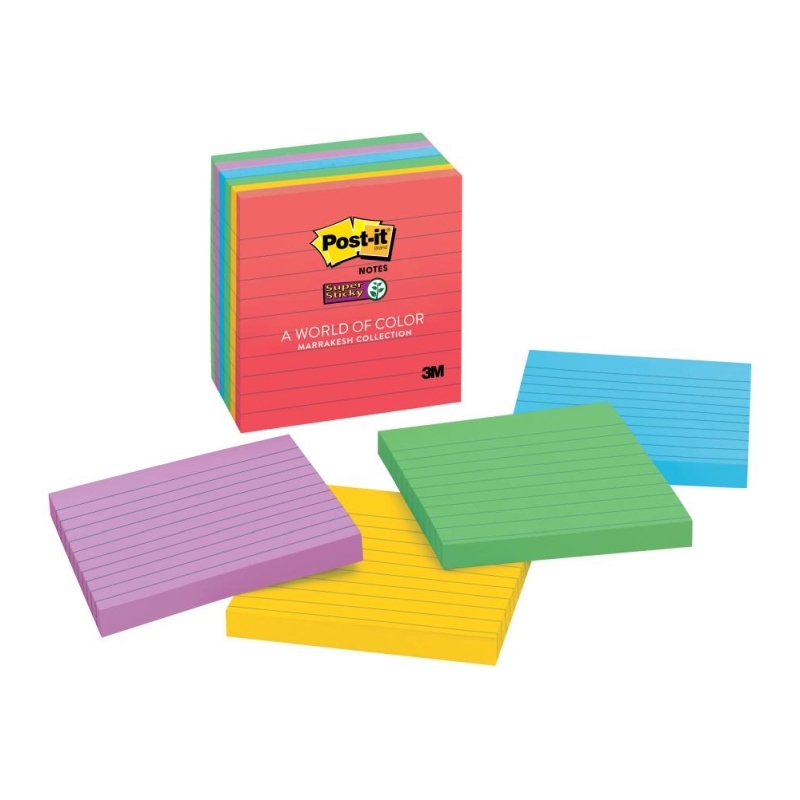 Post-It Super Sticky Lined Notes Marrakesh 101 x 101mm 6-Pack