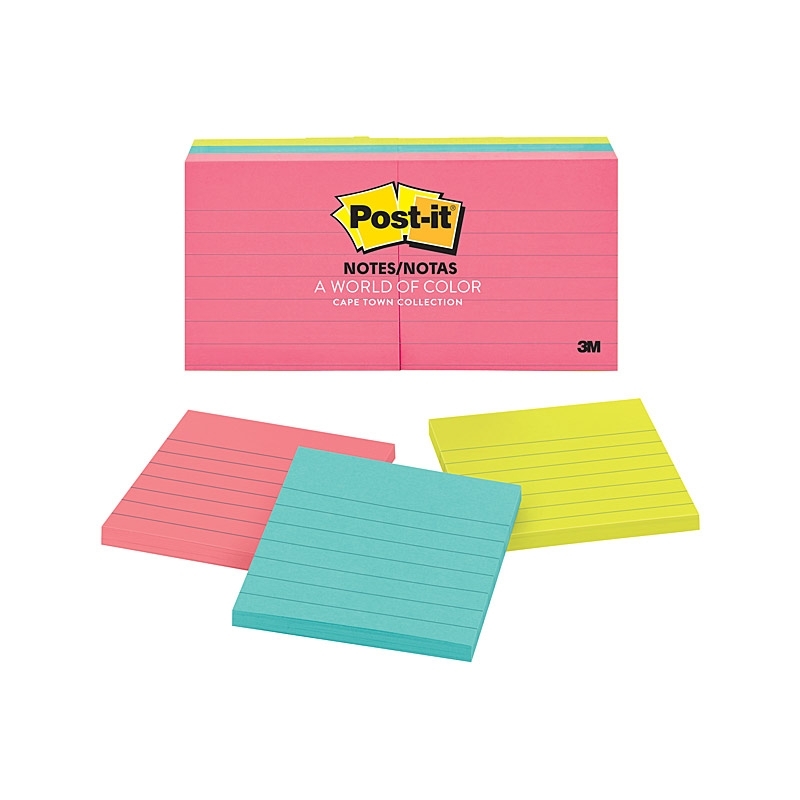 Post-It Lined Notes Cape Town 76 x 76mm 6-Pack