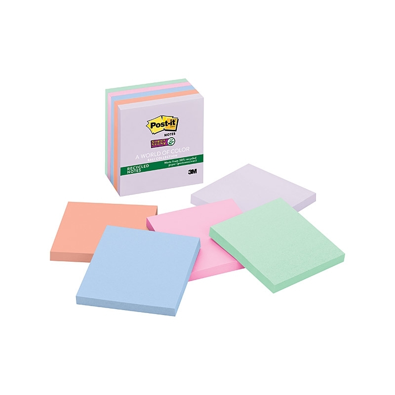 Post-It Super Sticky Notes Bali Recycled 76 x 76mm 5-Pack