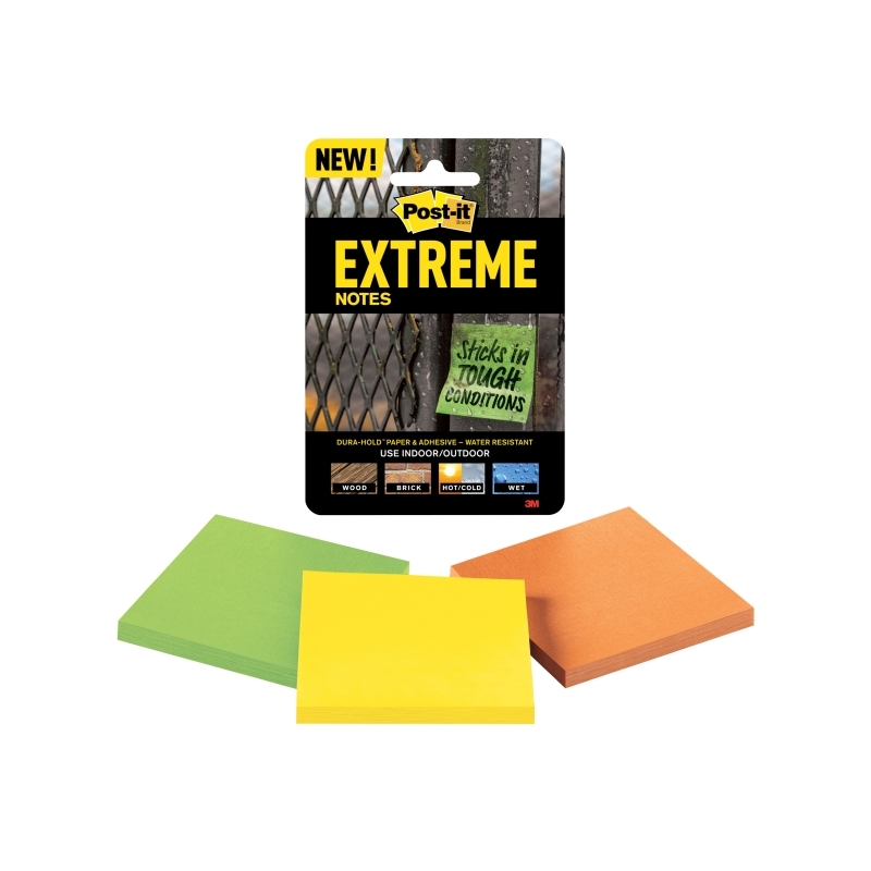 Post-It EXTRM33-3TRYMX Extreme Notes - 76 x 76mm - Pack of 18