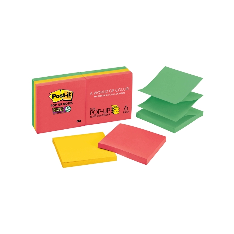 Post-It Super Sticky Pop-up Notes Marrakesh 76 x 76mm 6-Pack