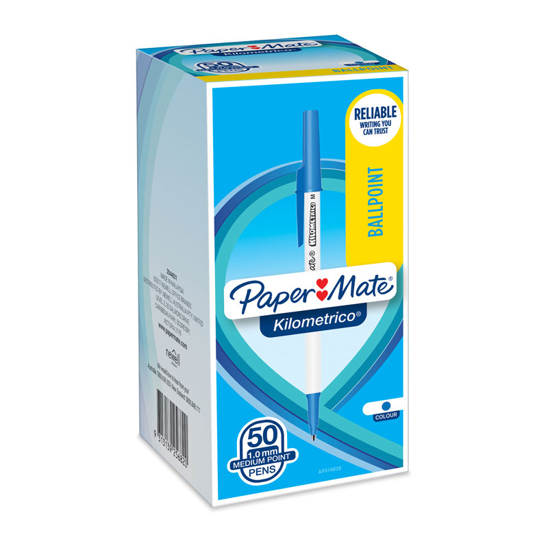 Paper Mate Kilometrico Ball Pen Blue - Box of 50