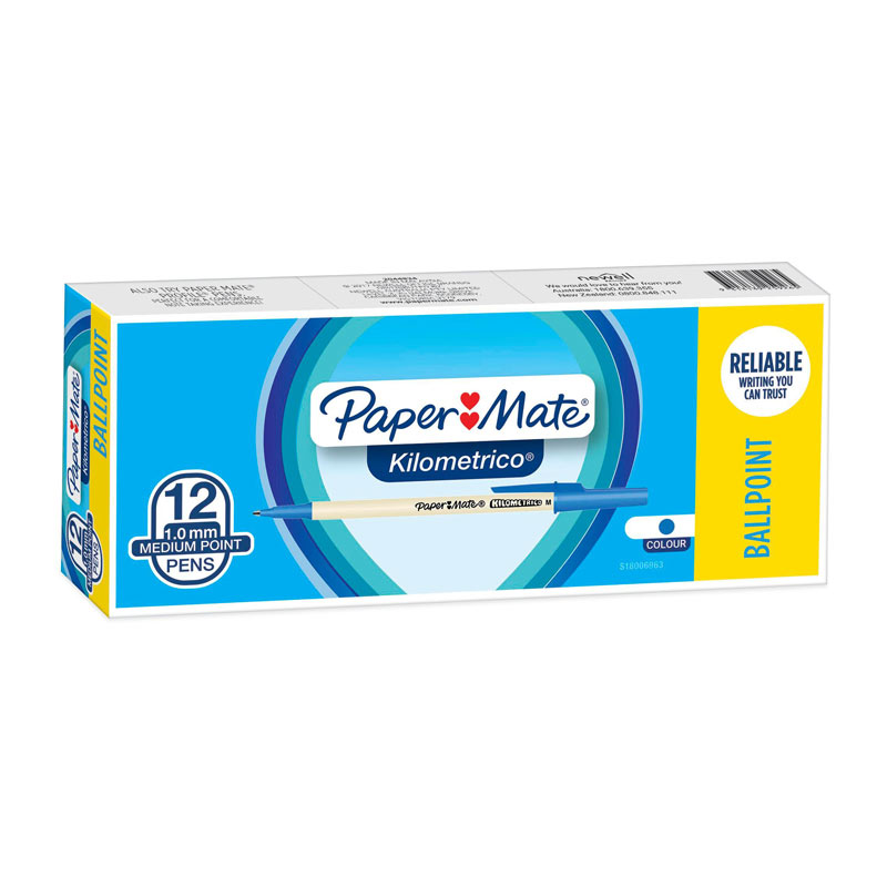 Paper Mate Kilometrico Ball Pen Blue - Box of 12