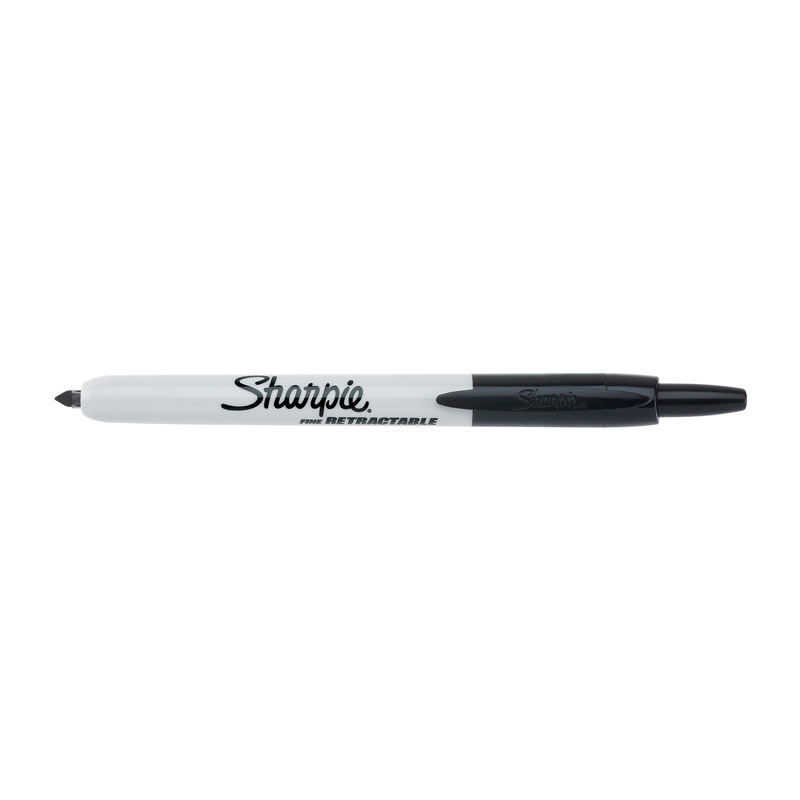 Sharpie Retractable Fine Point Permanent Marker Black - Box of 12