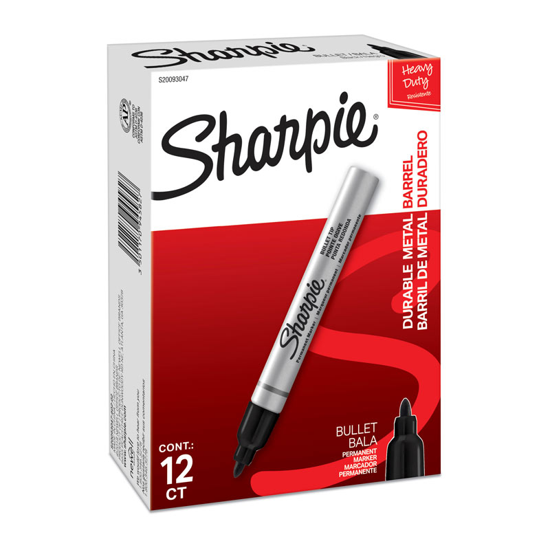 Sharpie Metal Permanent Marker Bullet Tip Black - Box of 12