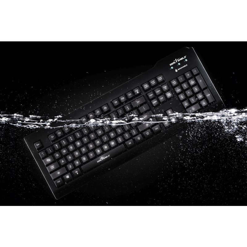 SealShield Seal Clean Glow Waterproof Keyboard with Key Lock - Black