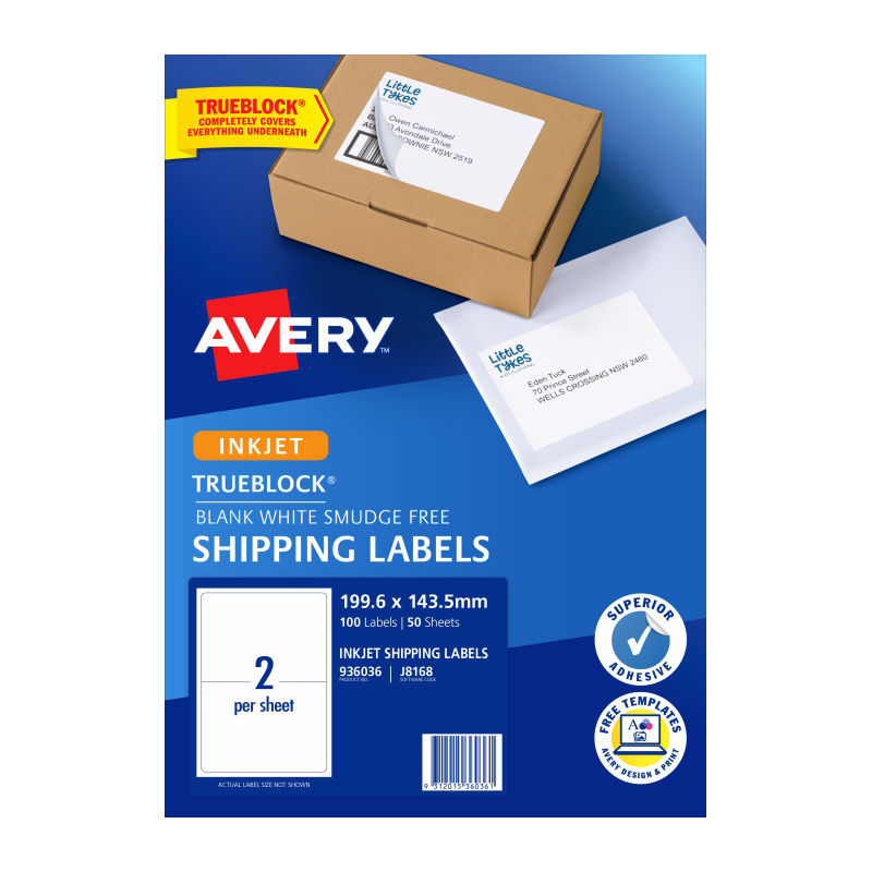 Avery IP Label J8168 2Up - Pack of 50