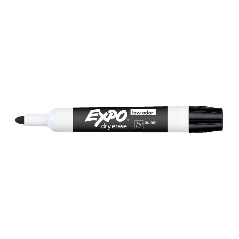 Expo Whiteboard Marker Bullet Tip Black - Box of 12