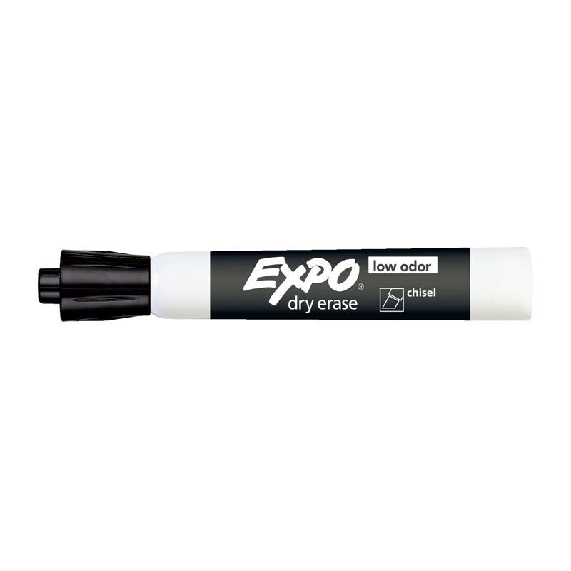 Expo Whiteboard Marker Chisel Black - Box of 12