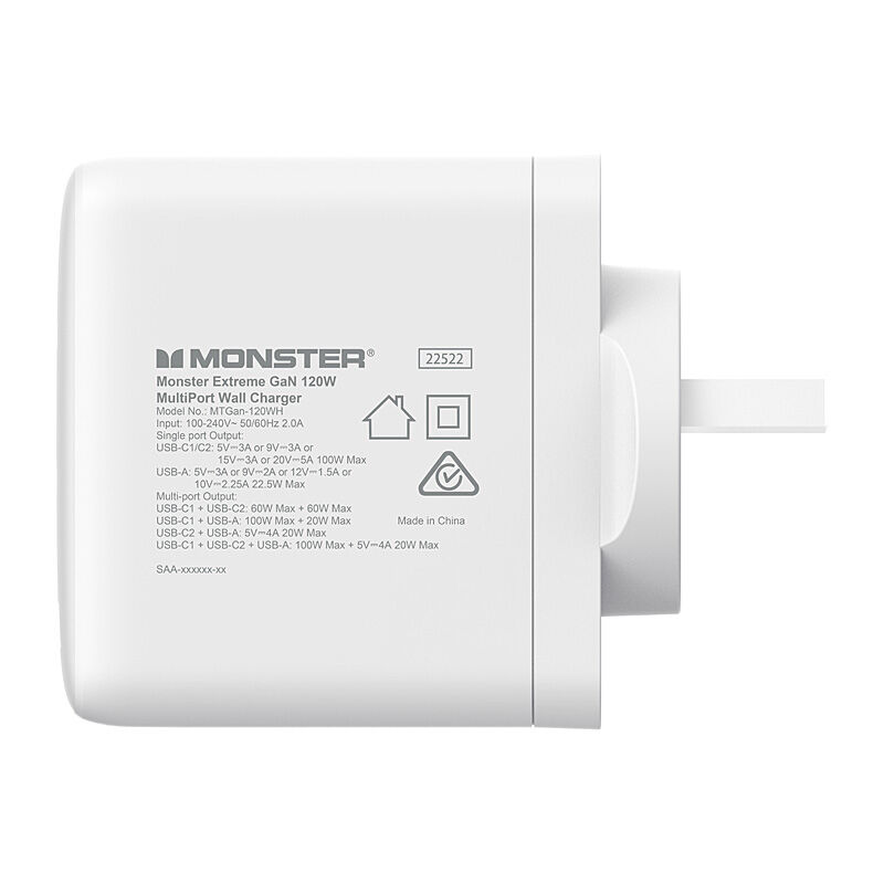 Monster Extreme GaN 120W MultiPort Wall Charger