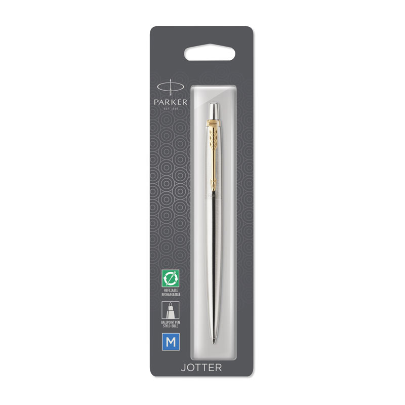 Parker Jotter Super Sticky Golden Finish Trim Ballpoint Pen