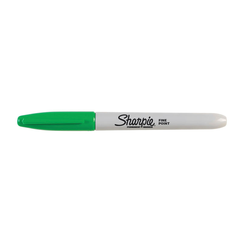 Sharpie Permanent Marker Fine Point Green - Box of 12