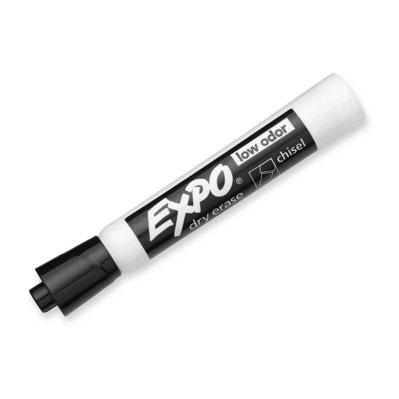 Expo Whiteboard Marker Chisel Black - Box of 12