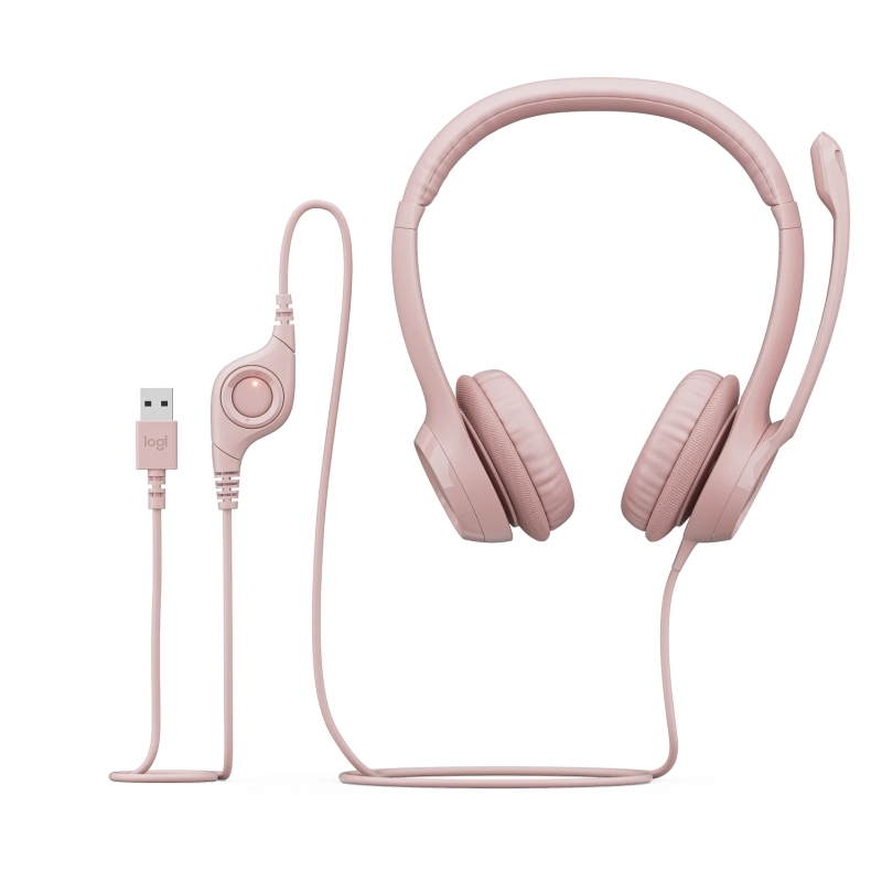 Logitech H390 Wired USB Headset - Rose