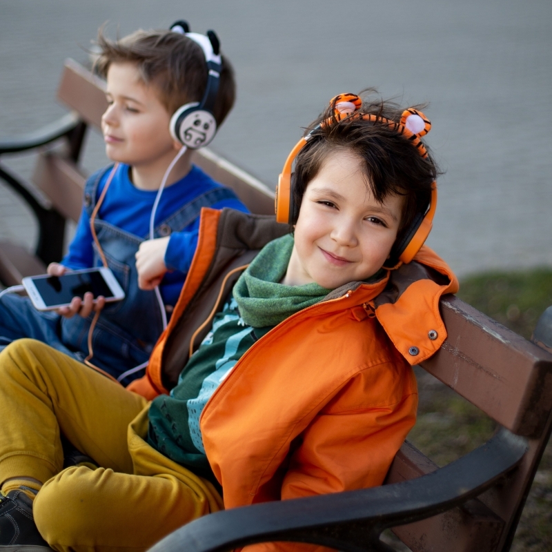 Planet Buddies Furry Wired Headphones - Tiger
