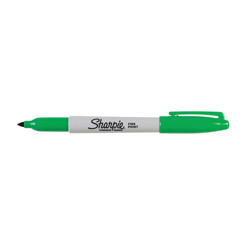 Sharpie Permanent Marker Fine Point Green - Box of 12