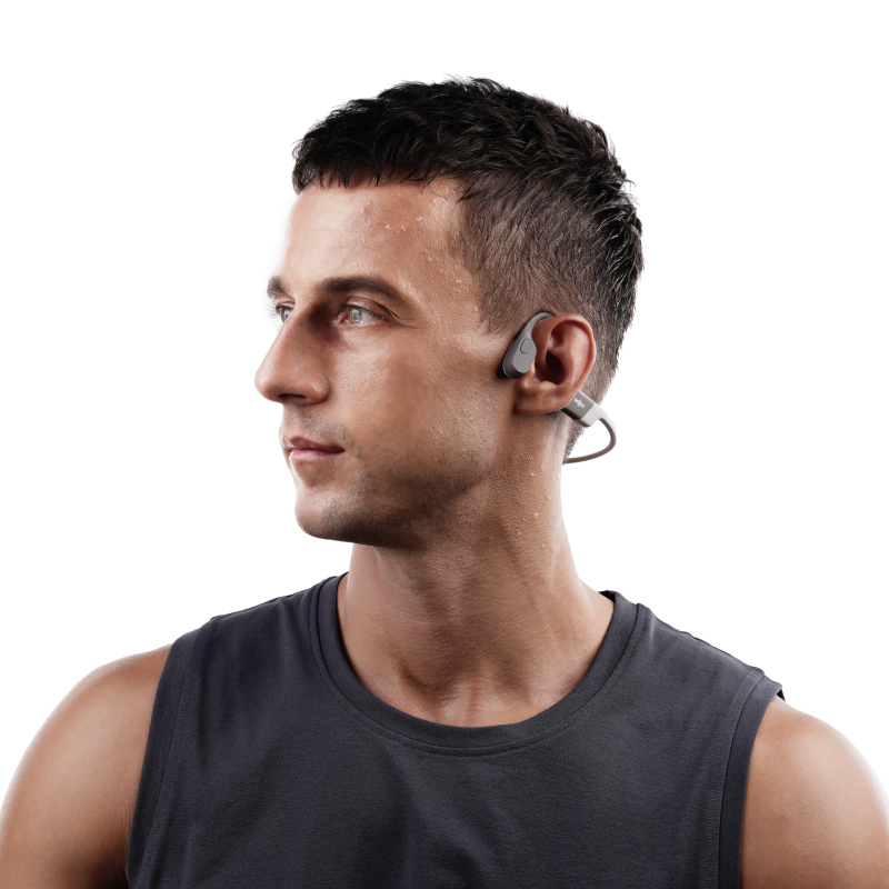 Shokz OpenRun Bone Conduction Sports Headphones - Grey