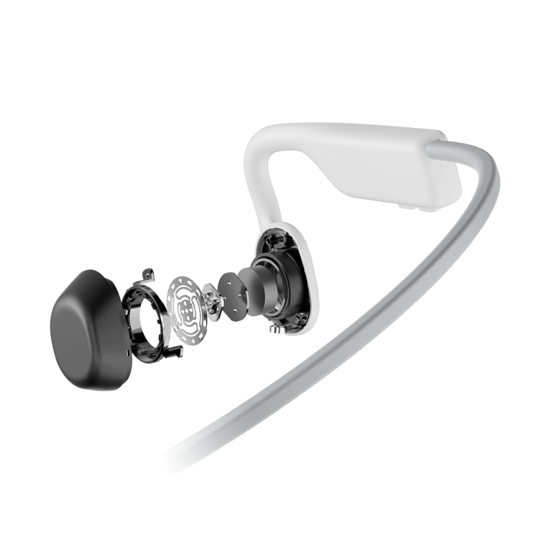 SHOKZ OpenMove Bone Conduction Sports Bluetooth Headphones - White