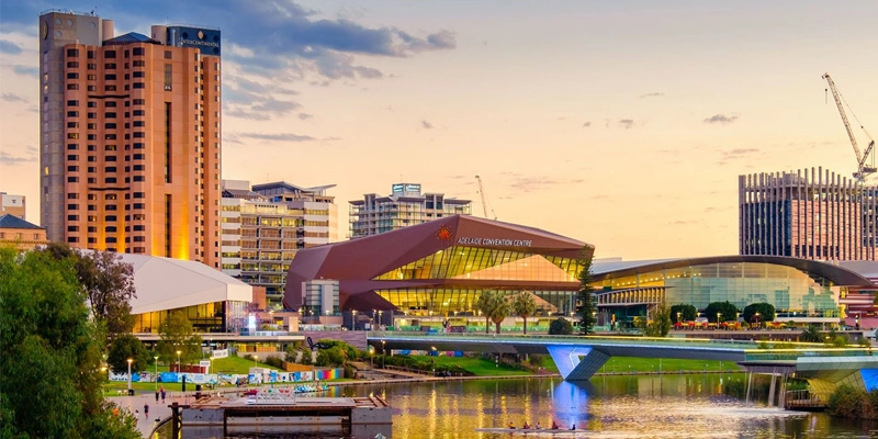 Vibrant Colour ink and toner printer cartridges in an office with a view of Adelaide