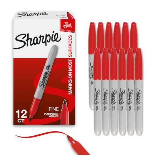 Sharpie Fine Point Permanent Marker NP Red - Box of 12