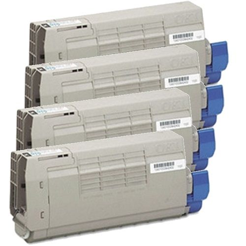 4 Pack Oki 46507609-12 Genuine Toner Cartridges