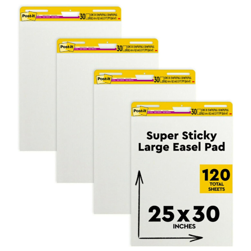 Post-It Super Sticky Easel Pad - White 635mm x 775mm - Box of 4