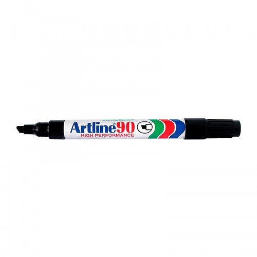 Artline 90 Permanent Marker 5mm Chisel Tip Black - Box of 12