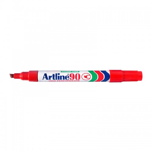 Artline 90 Permanent Marker 5mm Chisel Tip Red - Box of 12