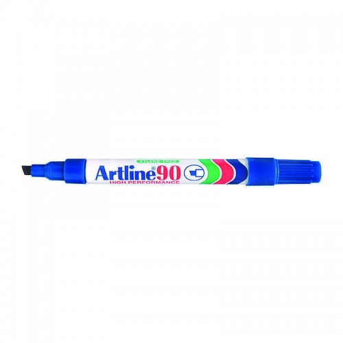 Artline 90 Permanent Marker 5mm Chisel Tip Blue - Box of 12