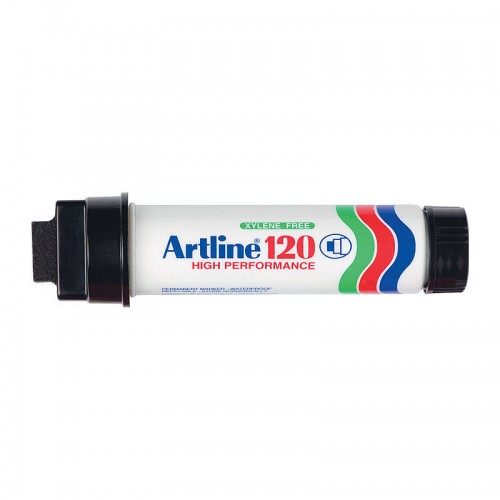 Artline 120 Permanent Marker 20mm Wedge Tip Black - Box of 6