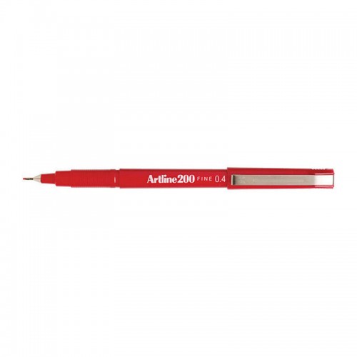 Artline 200 Fineliner Pen 0.4mm Red - Box of 12